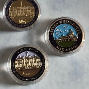 Commemorative Coin Set with White House and Mar-a-Lago President Trump 45/47